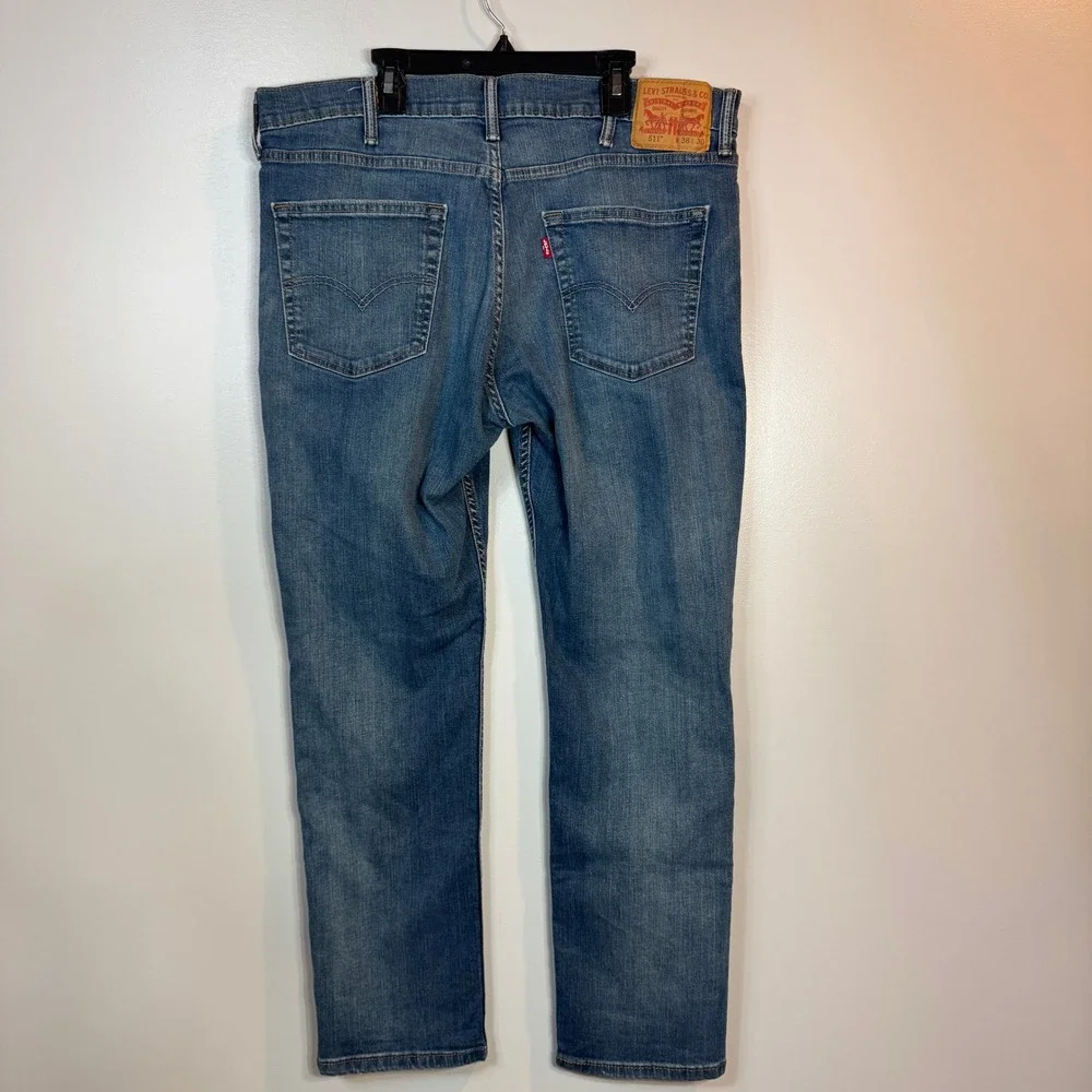 Levi Strauss & Co 511 Mens Jeans W38 L30‎ Blue Straight Fit Denim Actual 36x28